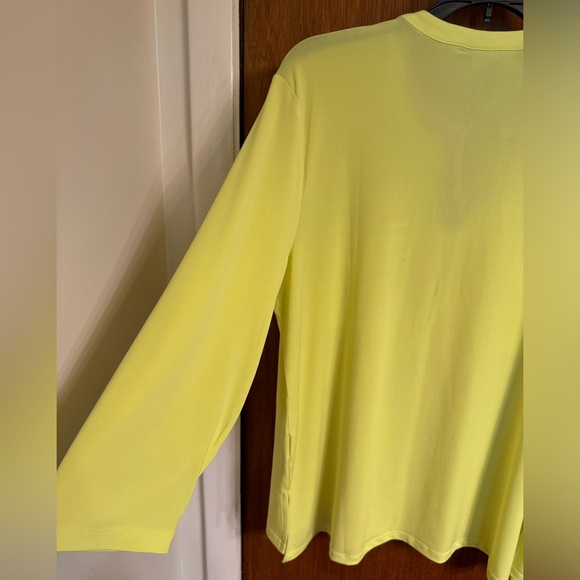EUC women’s size XL fluorescent yellow 3/4 sleeve tunic by Ellen Tracy - Picture 11 of 13
